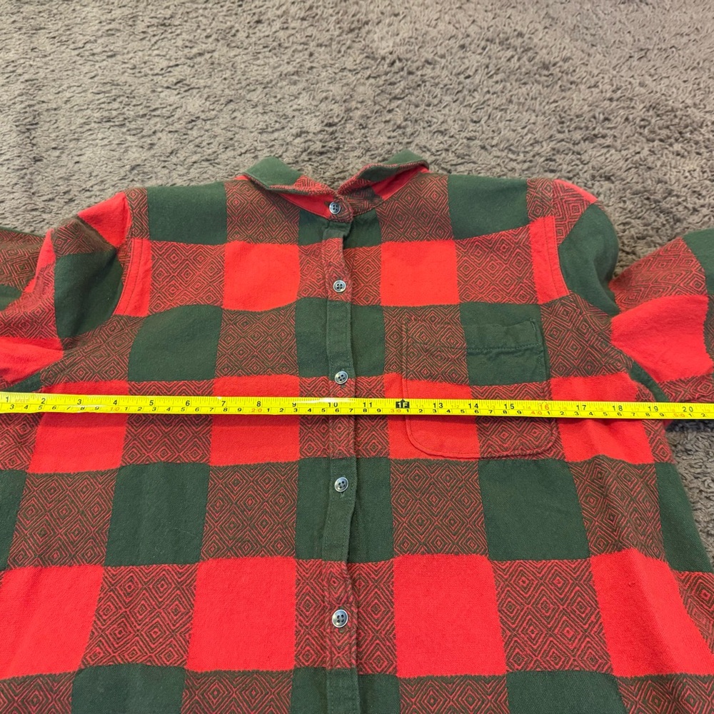 Woolrich Red Green Plaid Flannel Shirt Cotton Oversized Tunic S - Picture 3 of 6